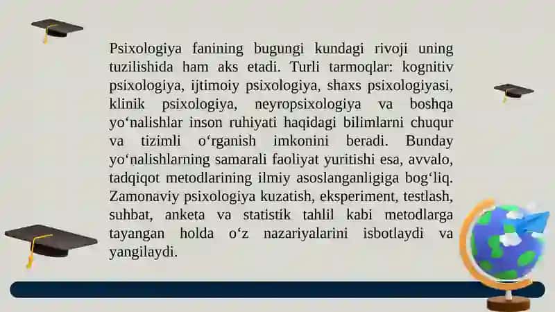 Hozirgi zamon psixologiyasining tuzilishi va tadqiqot metodlari 3