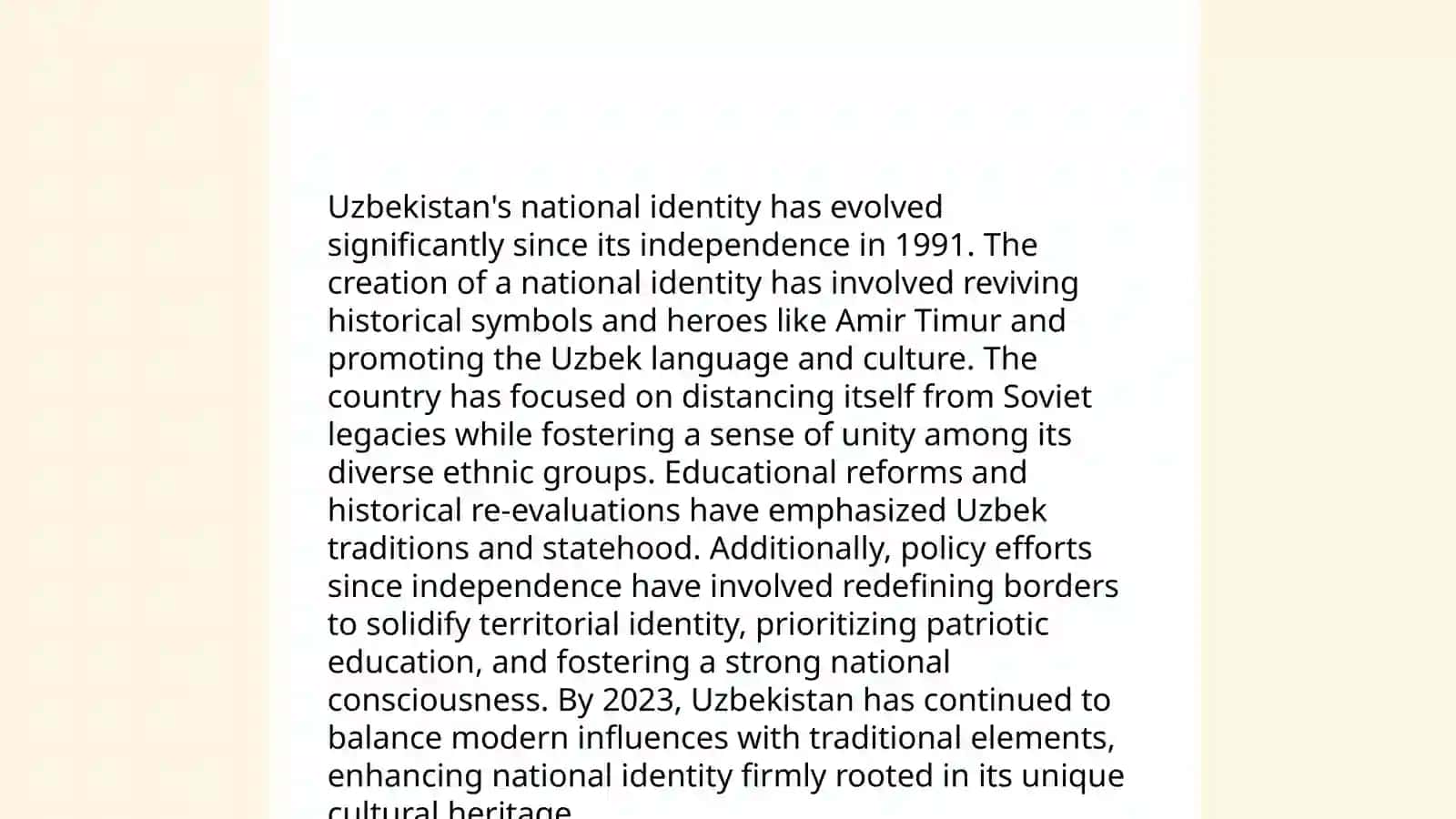 Evolution of National Identity in Uzbekistan 3