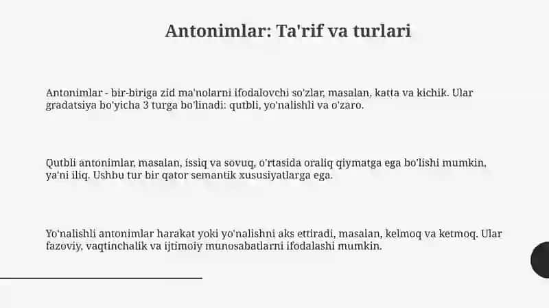 Antonimlar va Paronimlar 3