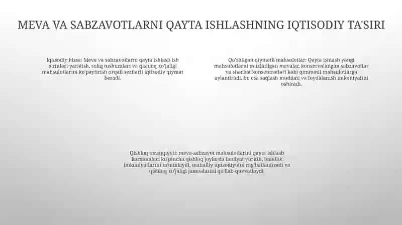 Meva-Sabzavot Mahsulotlarini Qayta Ishlashni Xalq Xo'Jaligidagi O'Rni Va Ahamiyati 3