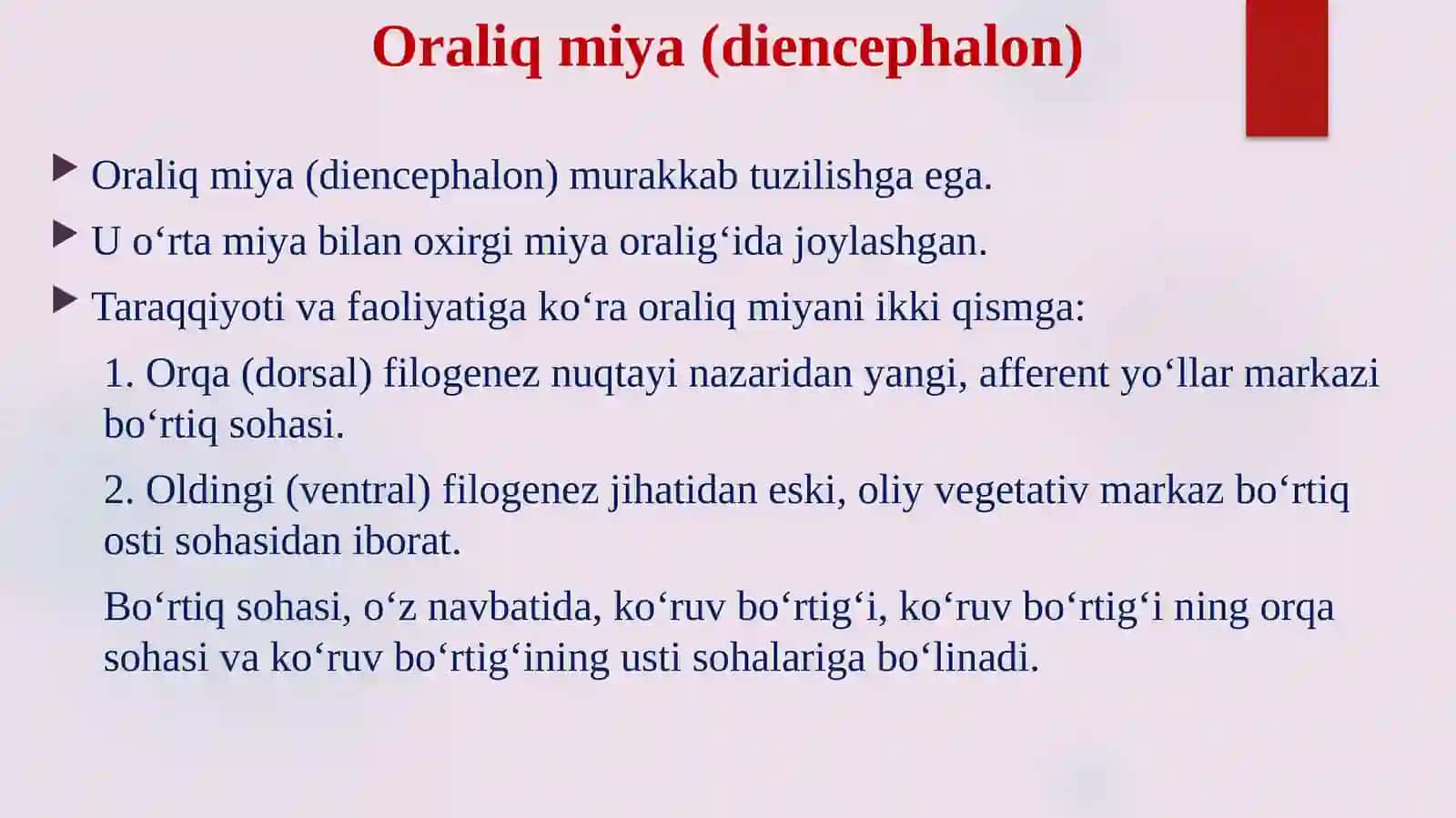 Oraliqmiya (Diencephalon) 3