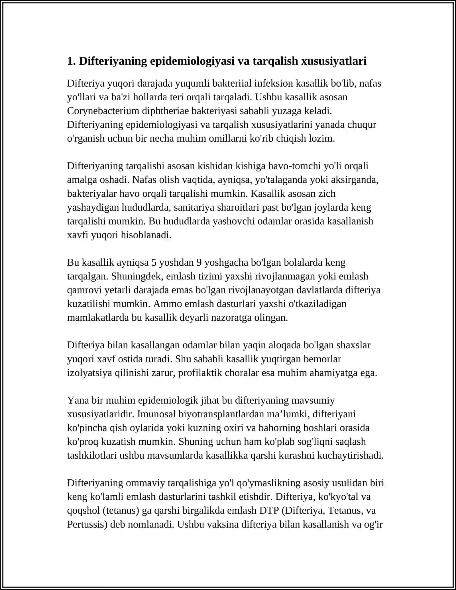 DIFTERIYA KÓK YÓTAL VA PARA KÓK YÓTAL 3
