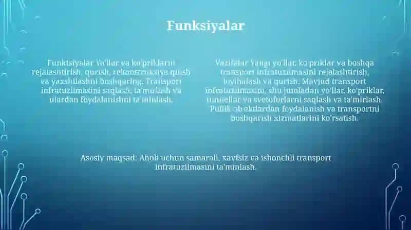 Yo’L Xo’Jaligi Korxonalari Kuyidagi Asosiy Ishlarni Amalga Oshiradi Va Uning Asosiy Maqsadi 3