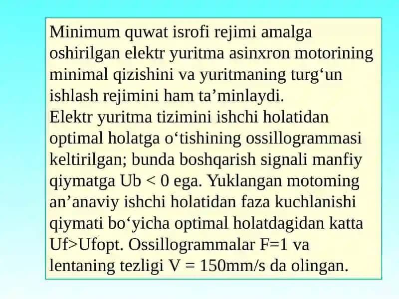Elektr mexanika tizimlar va komplekslarda energiya tejash fanidan tayyorlagan mustaqil ish 3