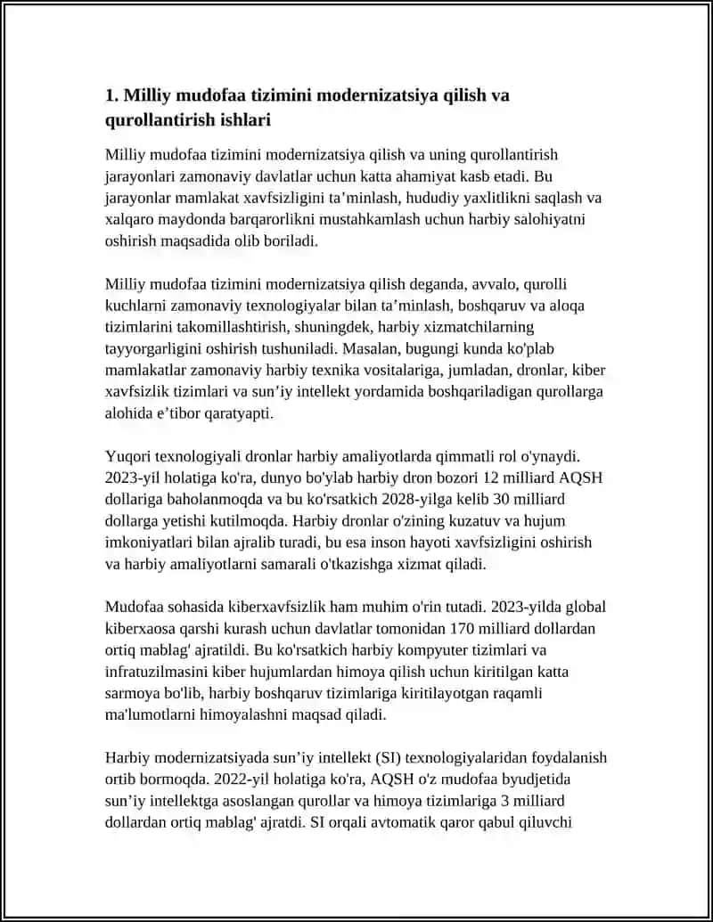 MILLIY XAVFSIZLIKNI TAMINLASH BORASIDA AMALGA OSHIRILAYOTGAN ISHLAR 3