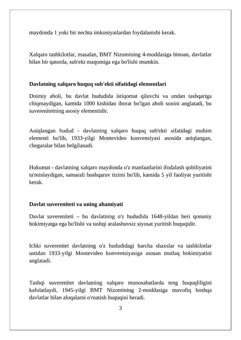 Davlat xalqaro xuquqning subyekti sifatida 3