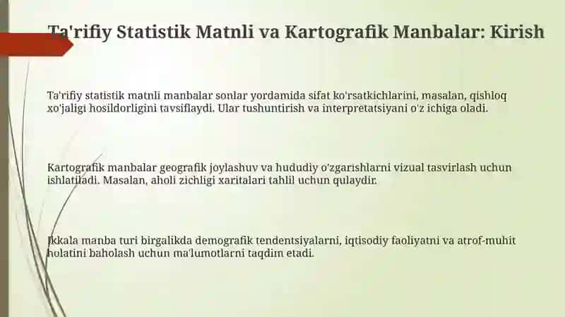 Ta'rifiy Statistik Matnli va Kartografik Manbalar 3