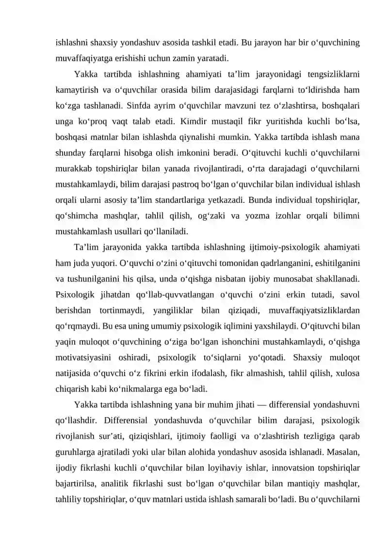 O‘quvchilar bilan yakka tartibda ishlar olib borish 3