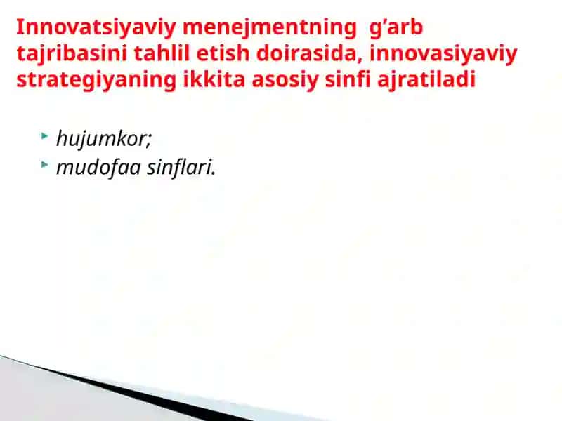 Innovatsion iqtisodiyot va menejment strategiyalari 3