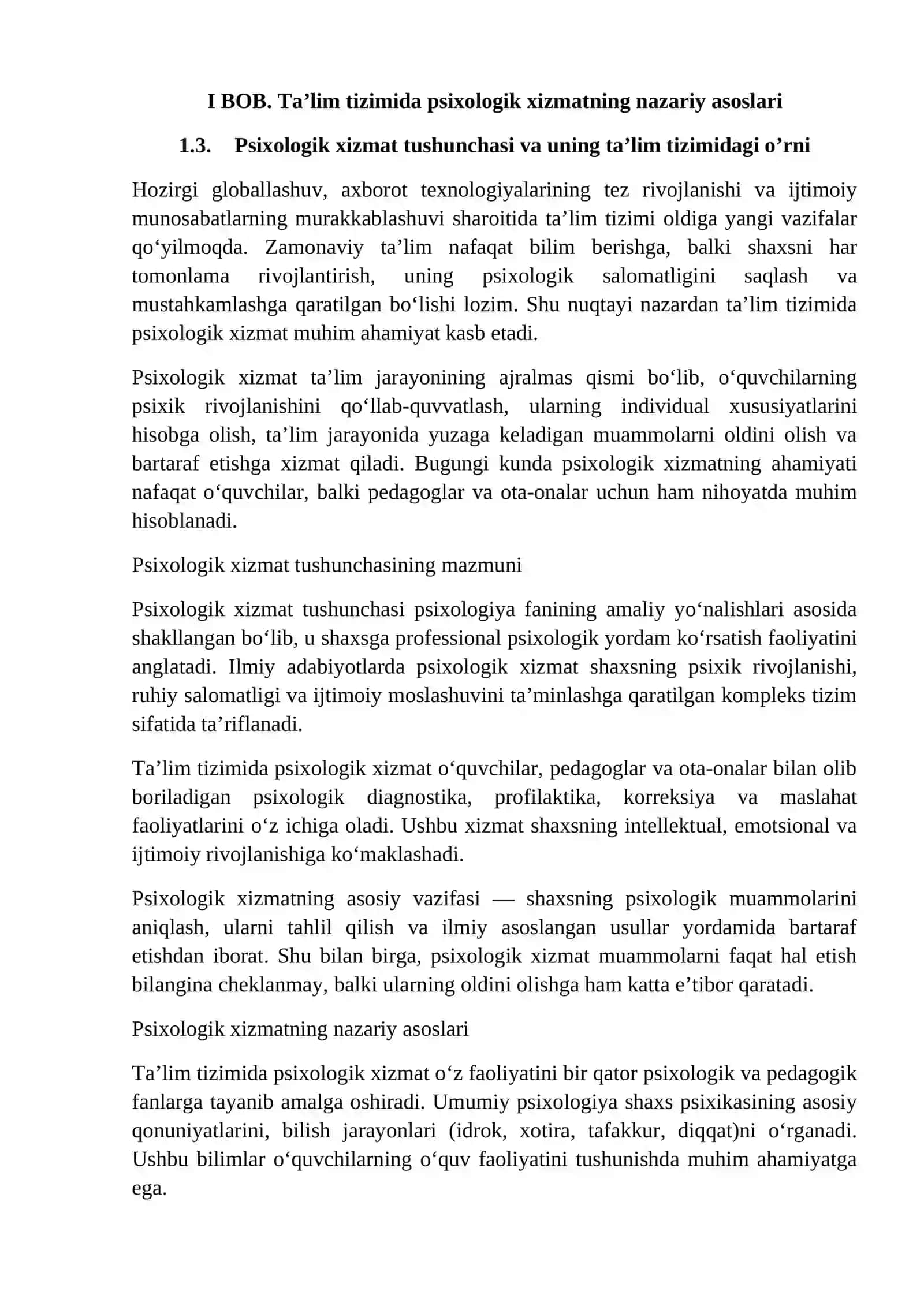 Ta’lim tizimida psixologik xizmat maqsadi va vazifalari 3