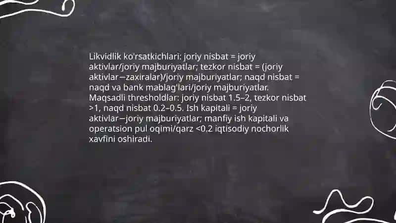 Iqtisodiy nochorlik xavf-xatarlarini aniqlashda moliyaviy holat tahlili 3