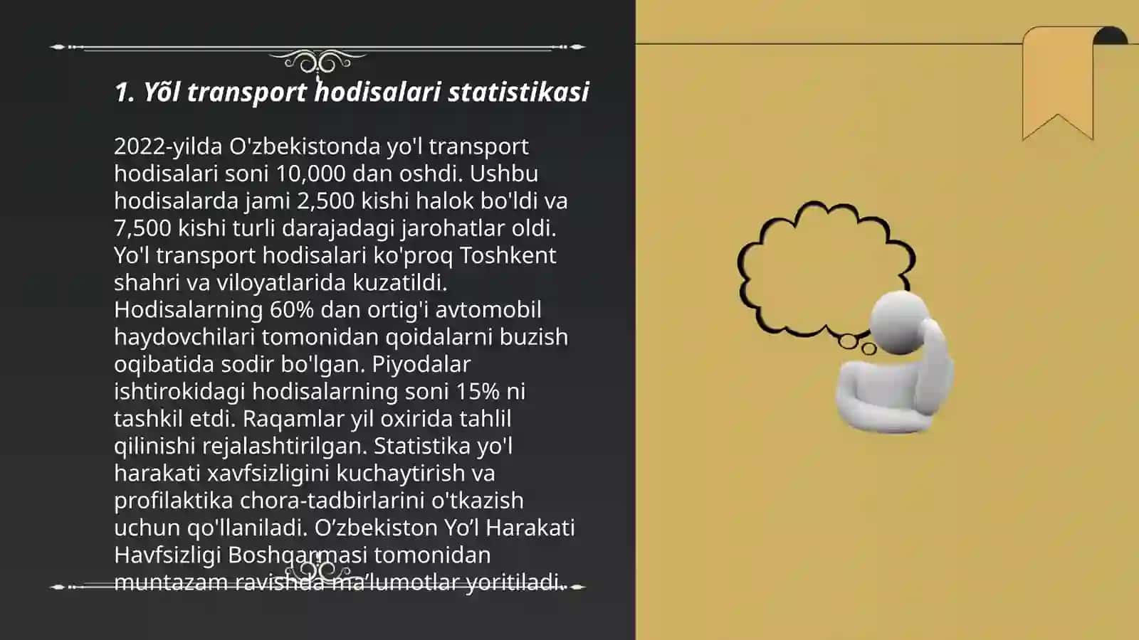 Yõl transport hodisalari va ularning ko'rsatkichlari 3