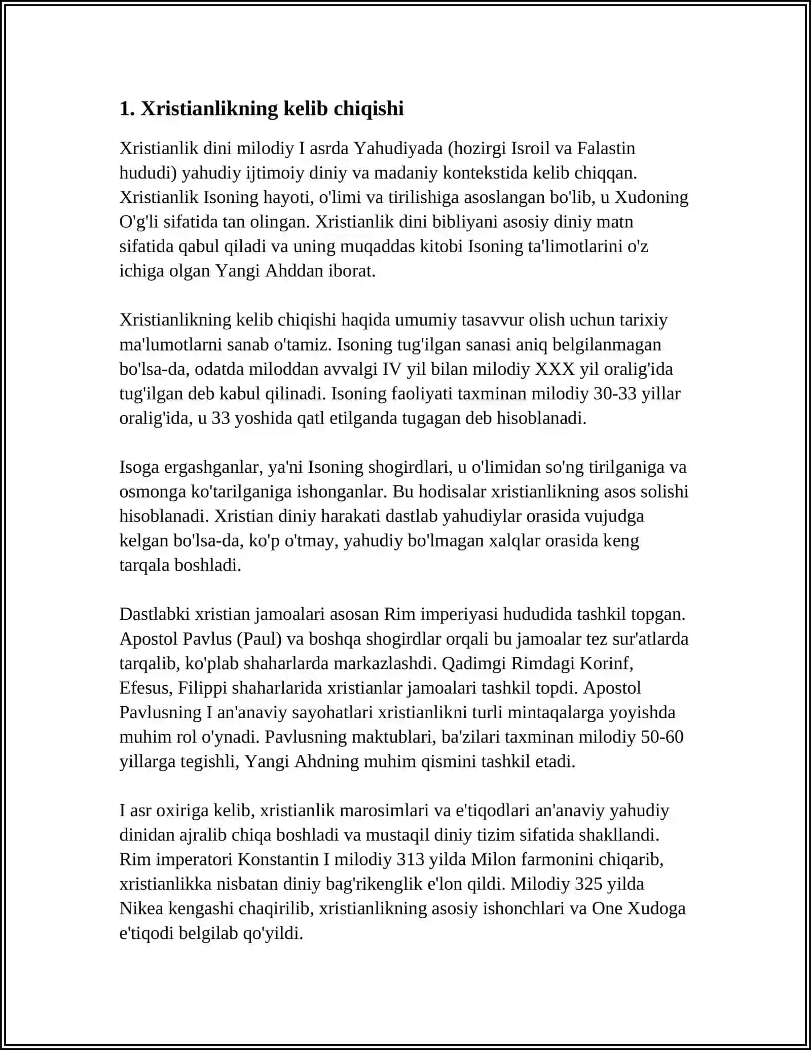 XRISTIAN DINI TARIXI VA ASOSIY G’OYALARI 3