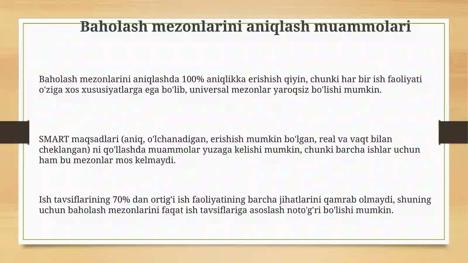 Inson resurslarini boshqarish jarayonida ish faoliyatining sifati va miqdorini baholash muammolari 3