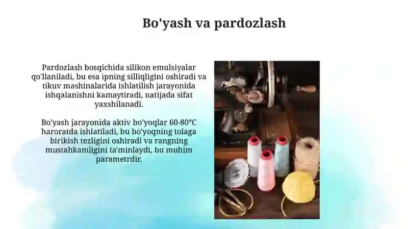 Tikuvchilik iplarini ishlab chiqarish usullari 3