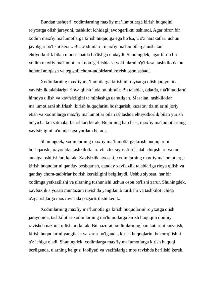 Xodimlarning maxfiy ma’lumotlarga kirishlarini ro’yxatga olish 3