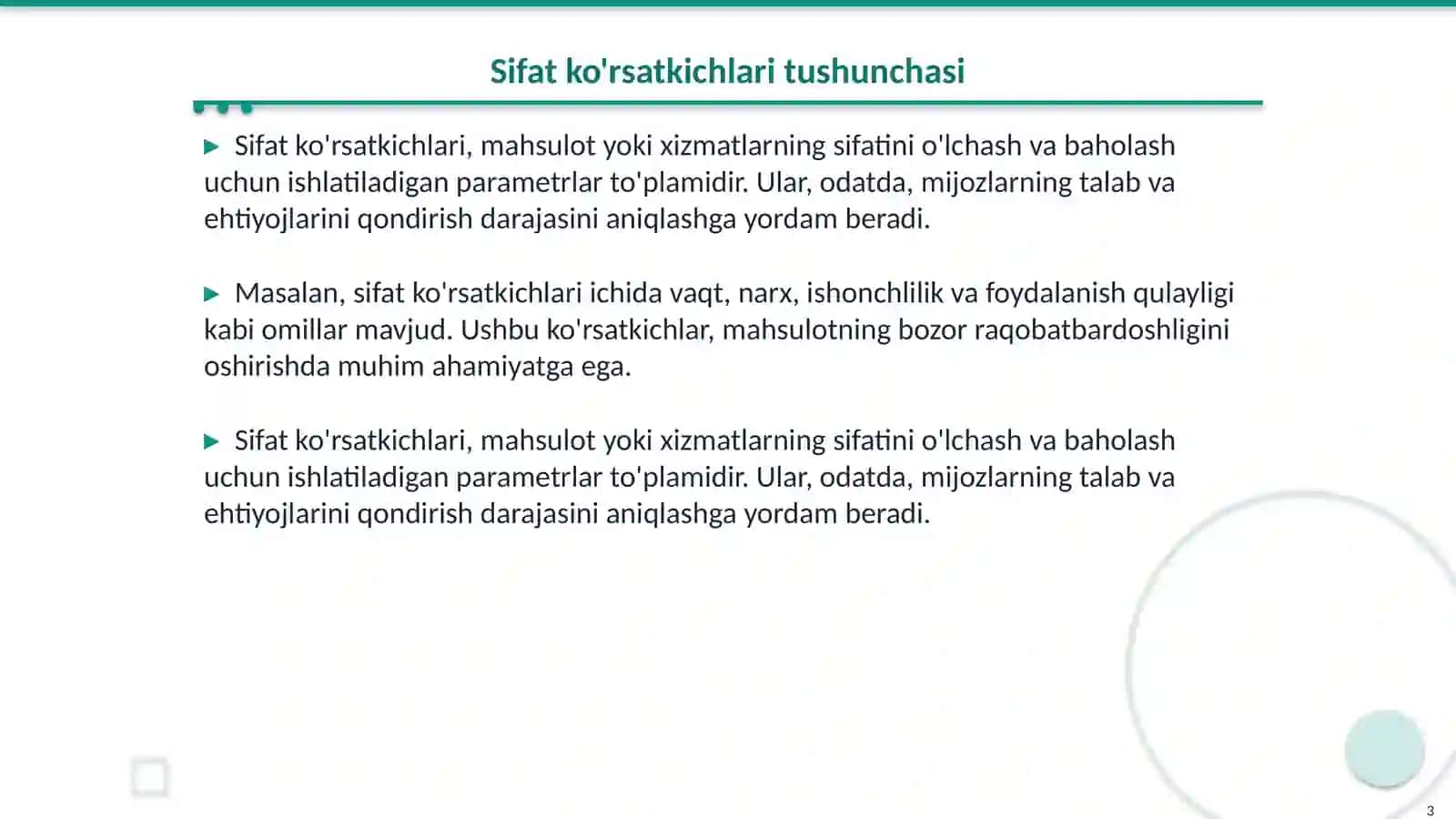 Sifat koʻrsatkichlarini aniqlash usullari 3