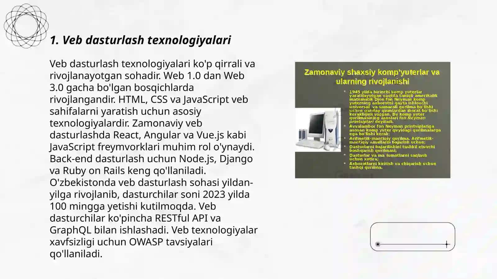 Web dasturlashga asoslangan amaliy tizimlar 3