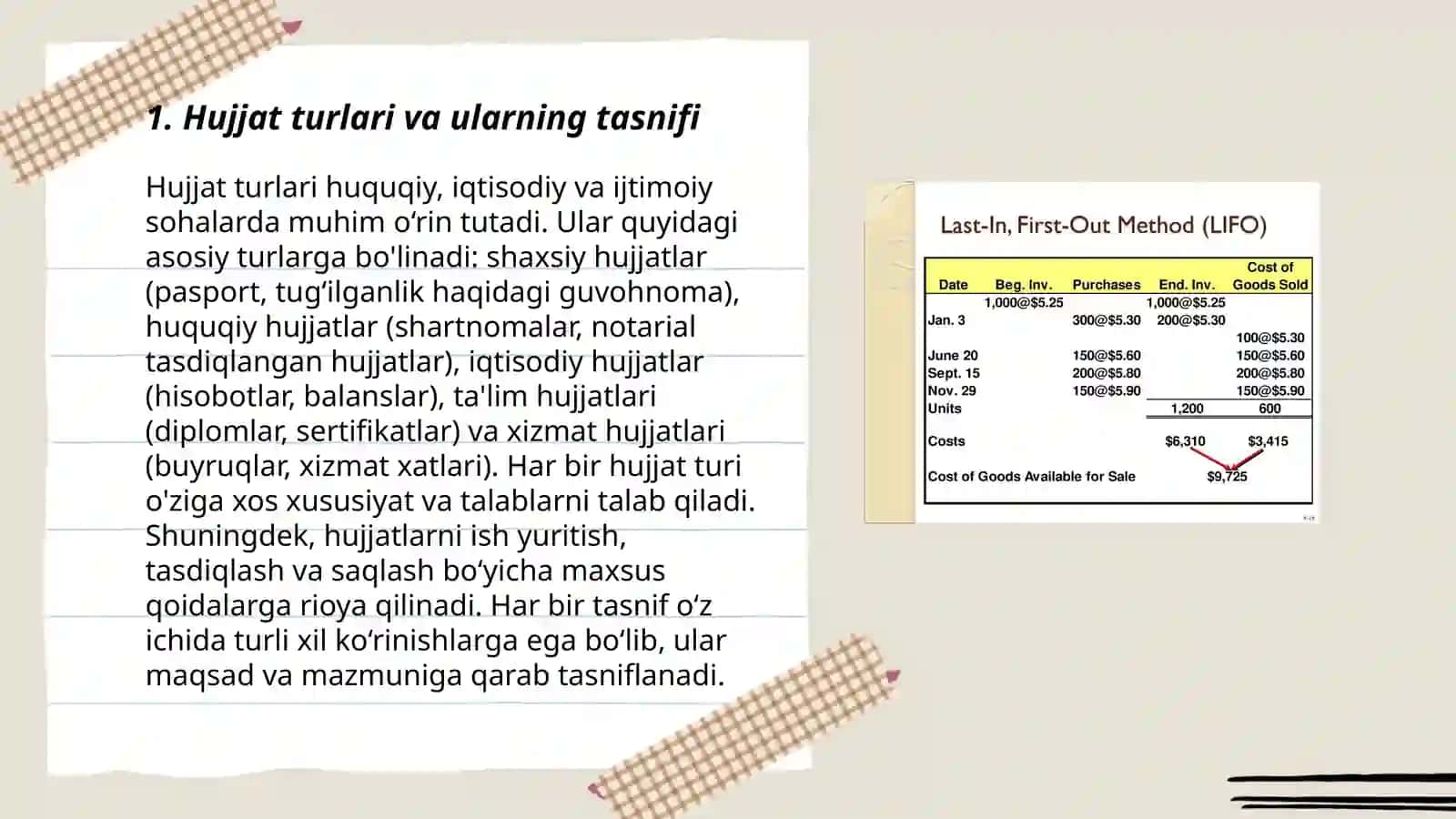 Hujjat turlari va ish yuritish asoslari 3
