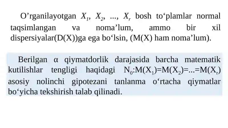 Agronomiyaga sohasida uchraydigan masalalarni bir faktorli dispersion tahlil usuli bilan tekshirish 3