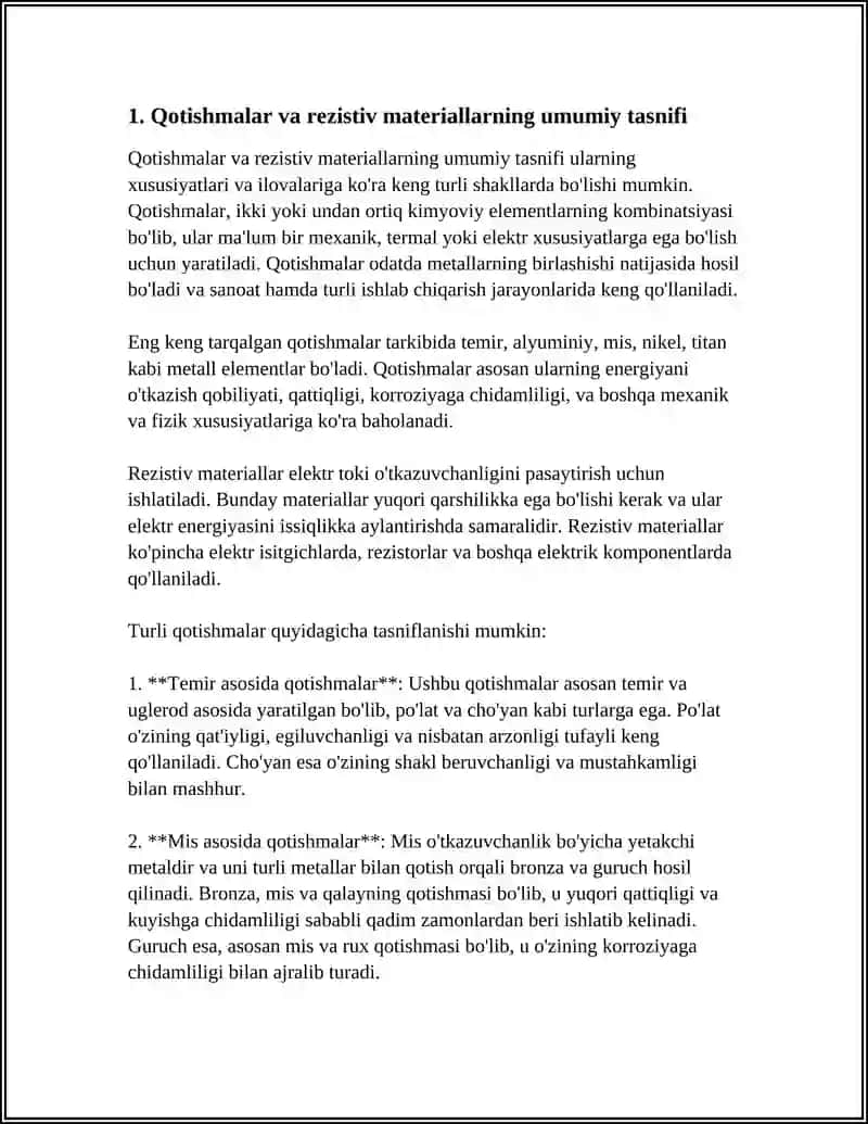TURLI QOTISHMALAR VA REZISTIV MATERIALLAR 3