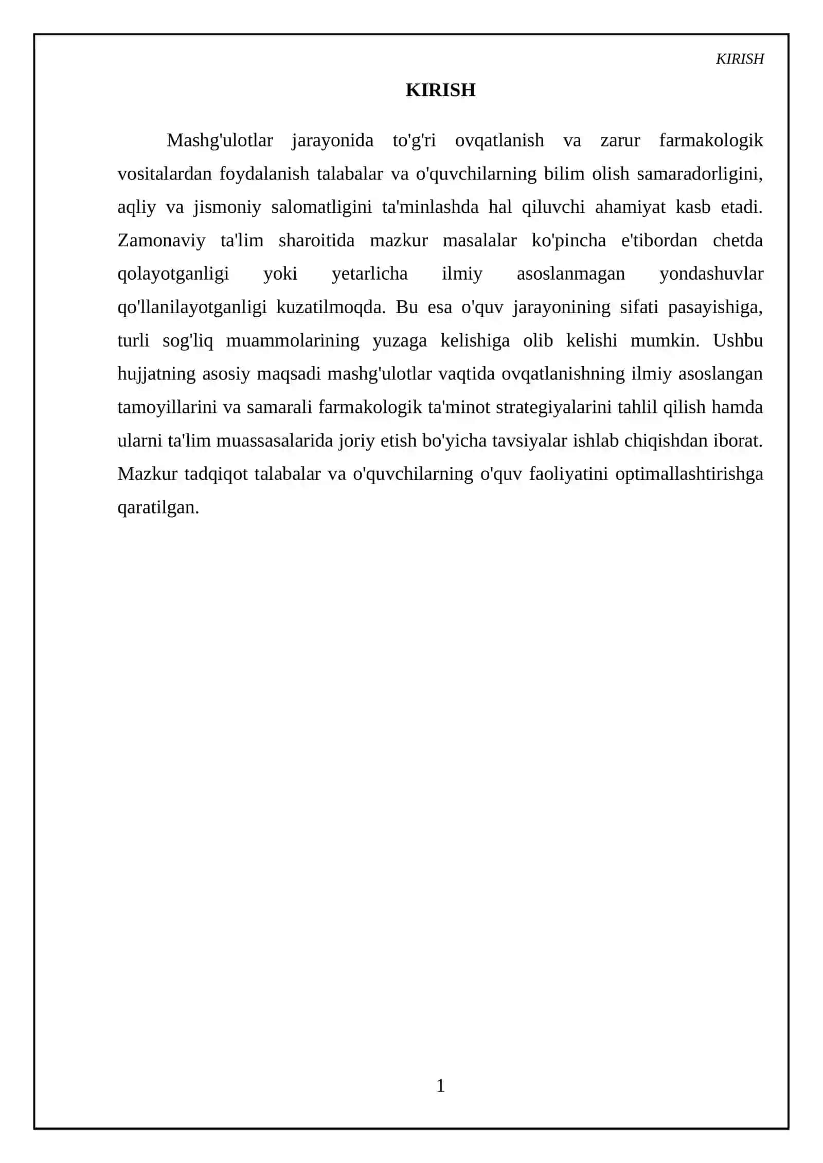 Mashgʻulotlar vaqtida ovqatlanish va farmakologik ta’minot 3