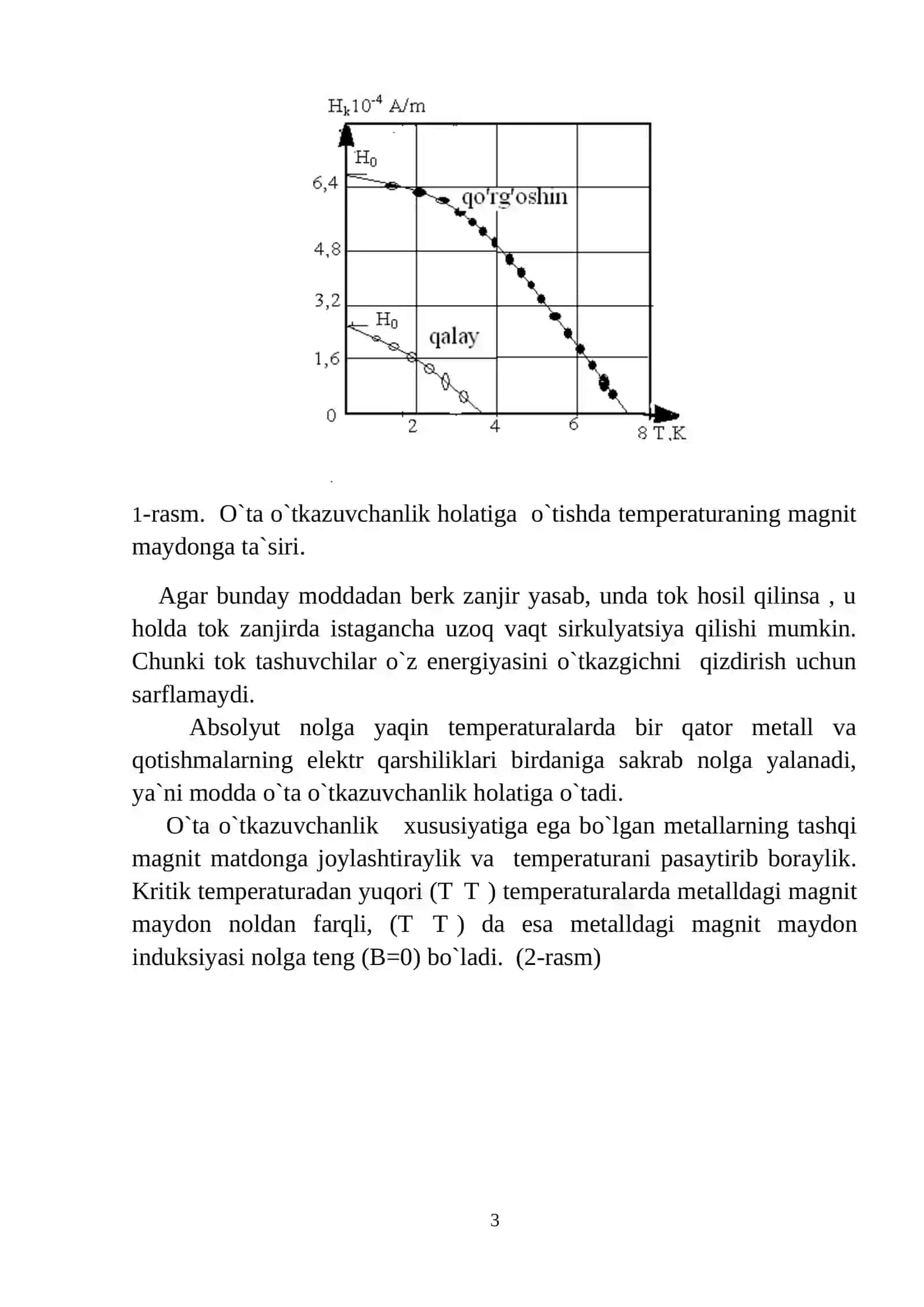 O`ta o`tkazuvchalik holatidagi modda xossalari 3