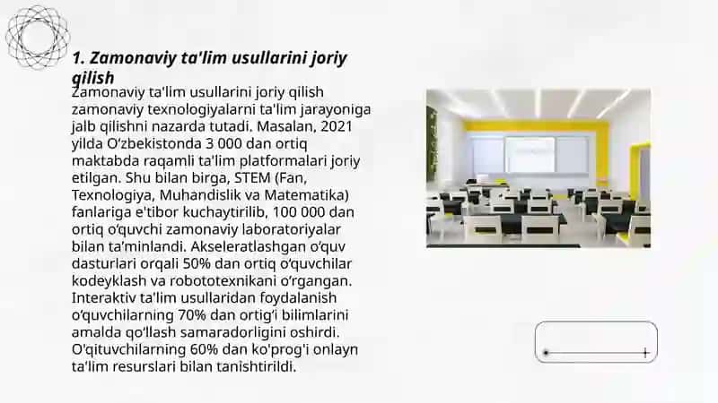 Zamonaviy maktabni rivojlantirish istiqbollari va sifat-samaradorlikka erishish yoʻllari, Adasheva Saodat Muso qizi 3