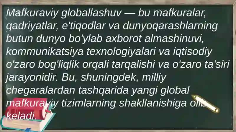 Mafkuraviy globallashuv sharoitida maʼnaviy-marifiy tarbiyaviy ishlarning o’rni 3