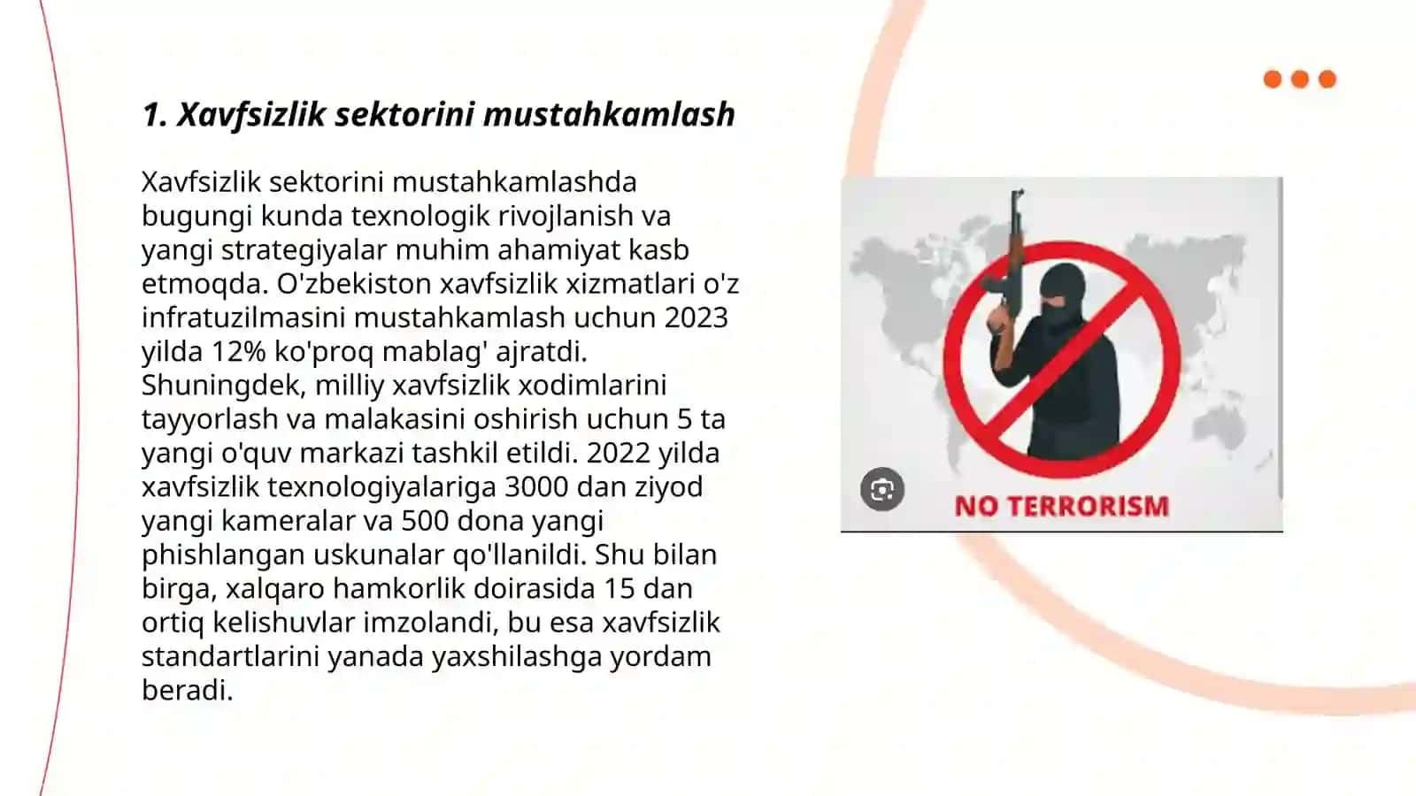 Oʻzbekiston Respublikasi siyosatida terrorizm va ekstremizmga qarshi faoliyatning ustuvor yoʻnalishlari 3