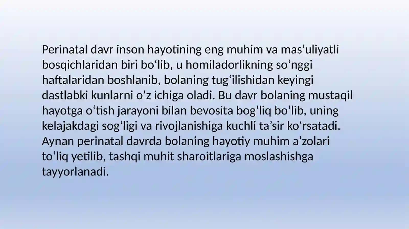 Perinatal davrning o‘ziga xos xususiyatlari 3