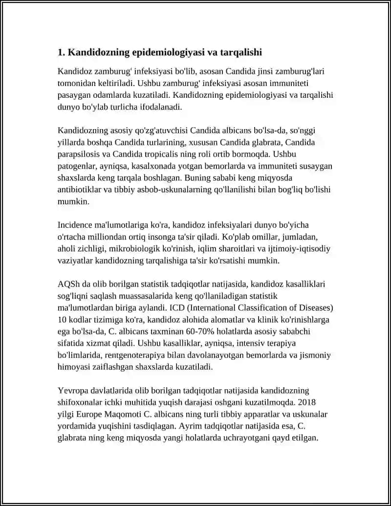 ZAMBURUG' INFEKSIYALARI ( KANDIDOZ, ASPERGILLEZ) 3