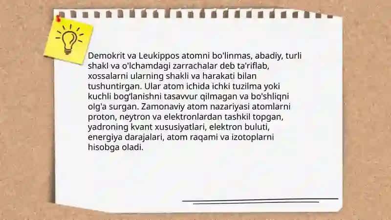 Yunon faylasuflarining atom va element 3