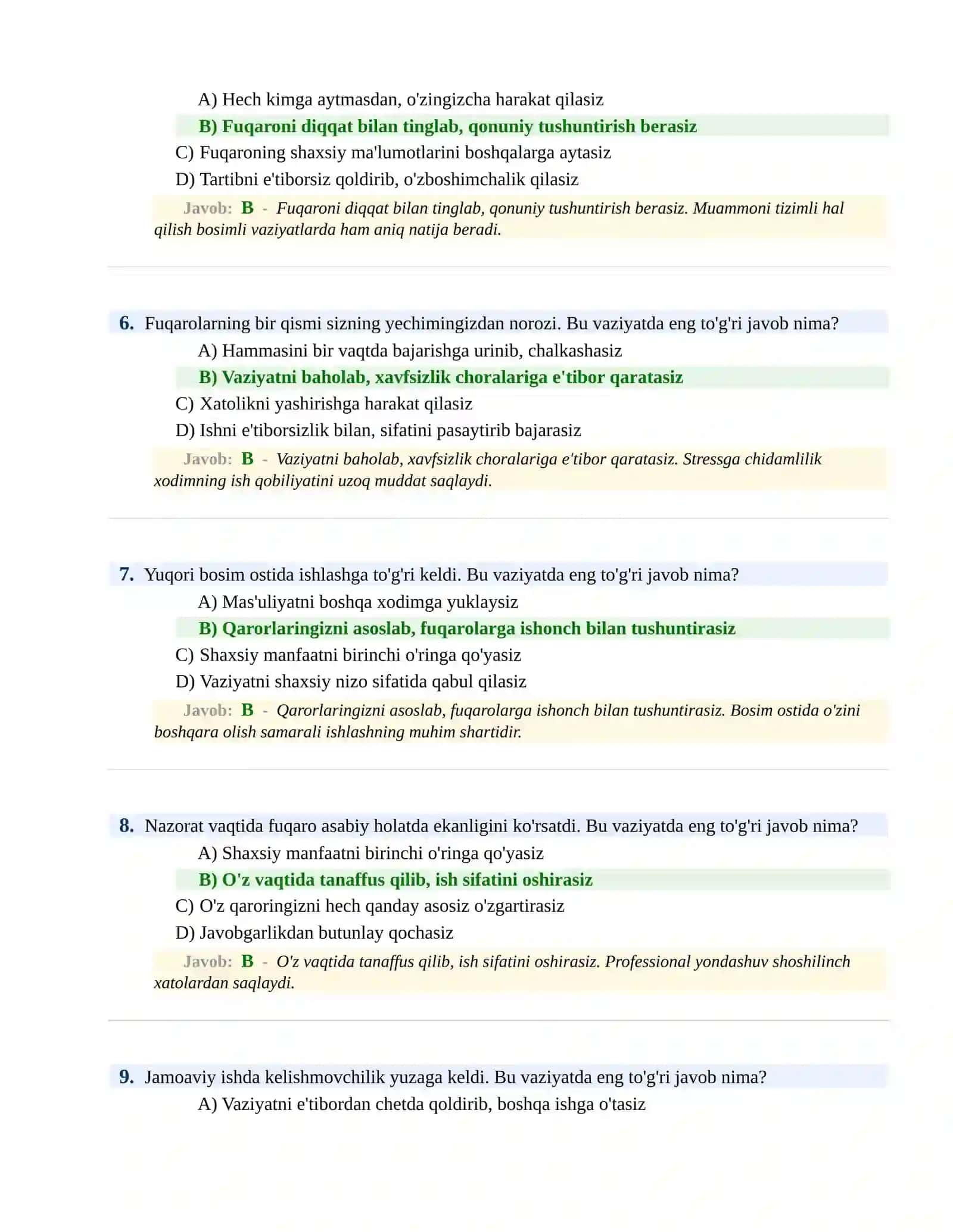 BOJXONA XIZMATIGA ISHGA KIRISH PSIXOLOGIK SINOV Testlari 3