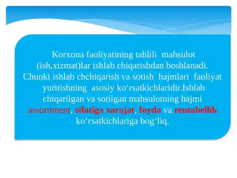 Xo‘jalikyurituvchi sub’ektlarning mahsulot (ish,xizmatlar)ishlab chiqarish hajmini tahlili 3