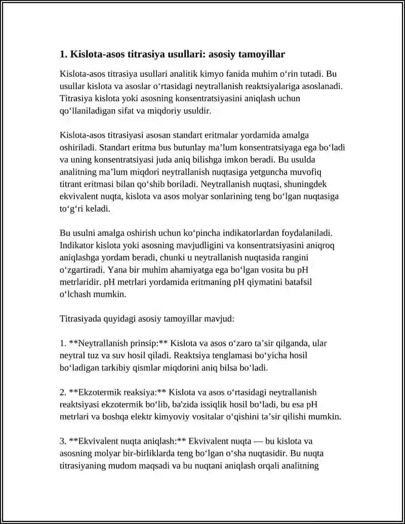 ANALITIK KIMYO FANINING KISLOTA ASOSLI USULLARI 3