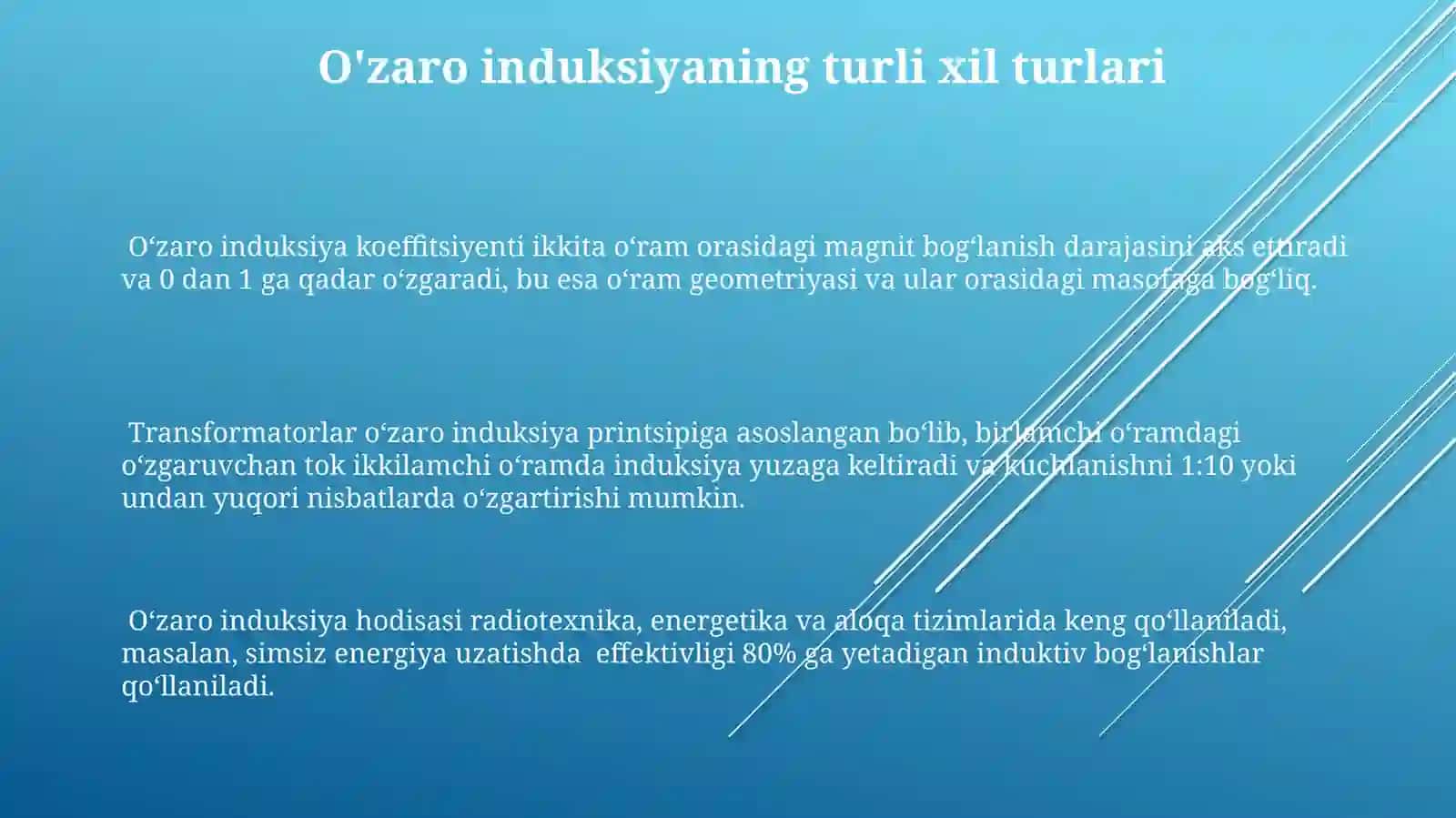 O'zinduksiya va o'zaro induksiya hodisalari 3