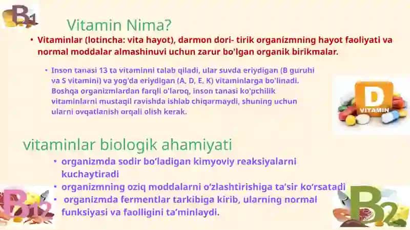 Gipo va gipervitaminoz holatida moddalar almashinuvi buzilishlari 3