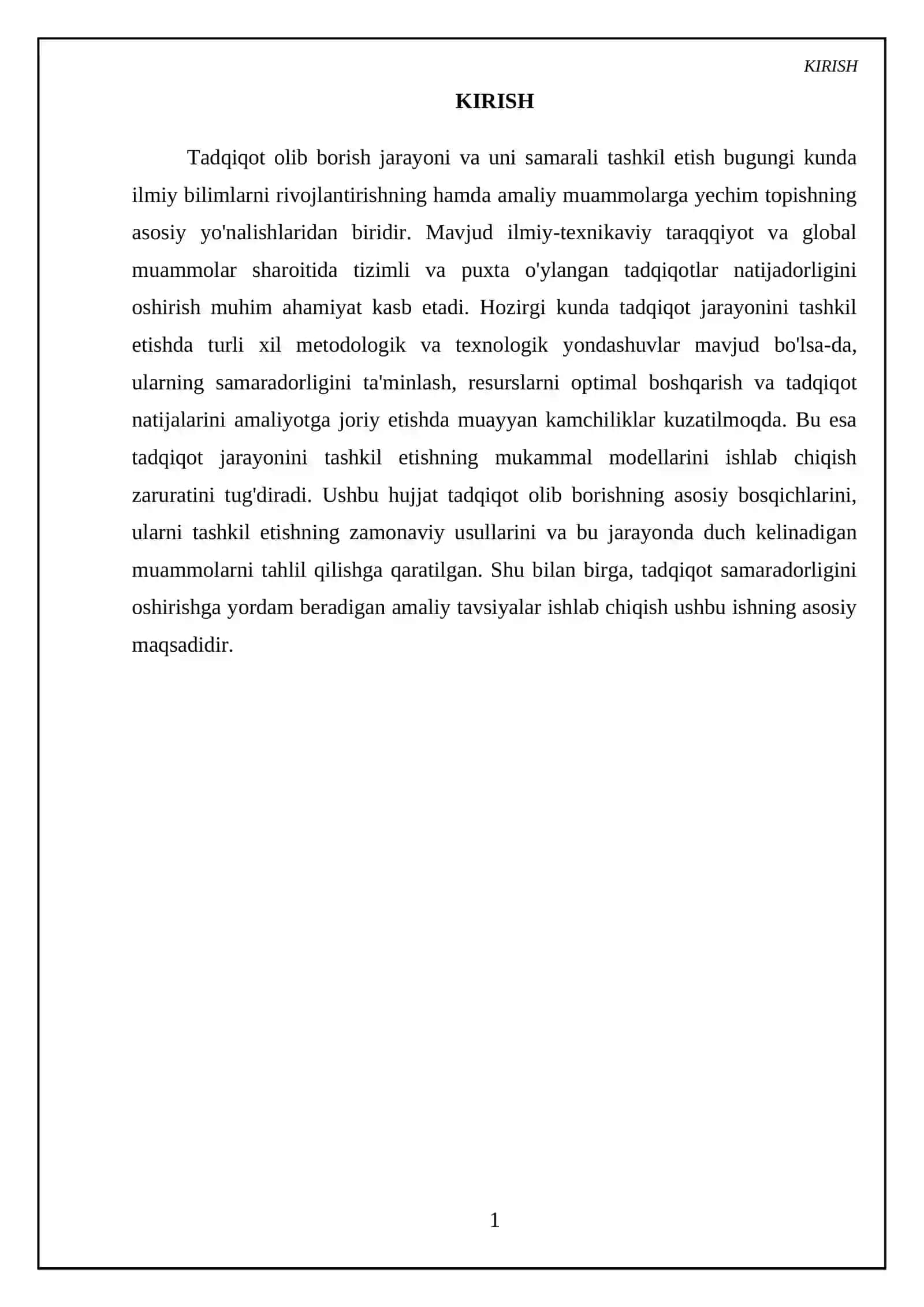Tadqiqotlar olib borish jarayoni va uni tashkil etish 3