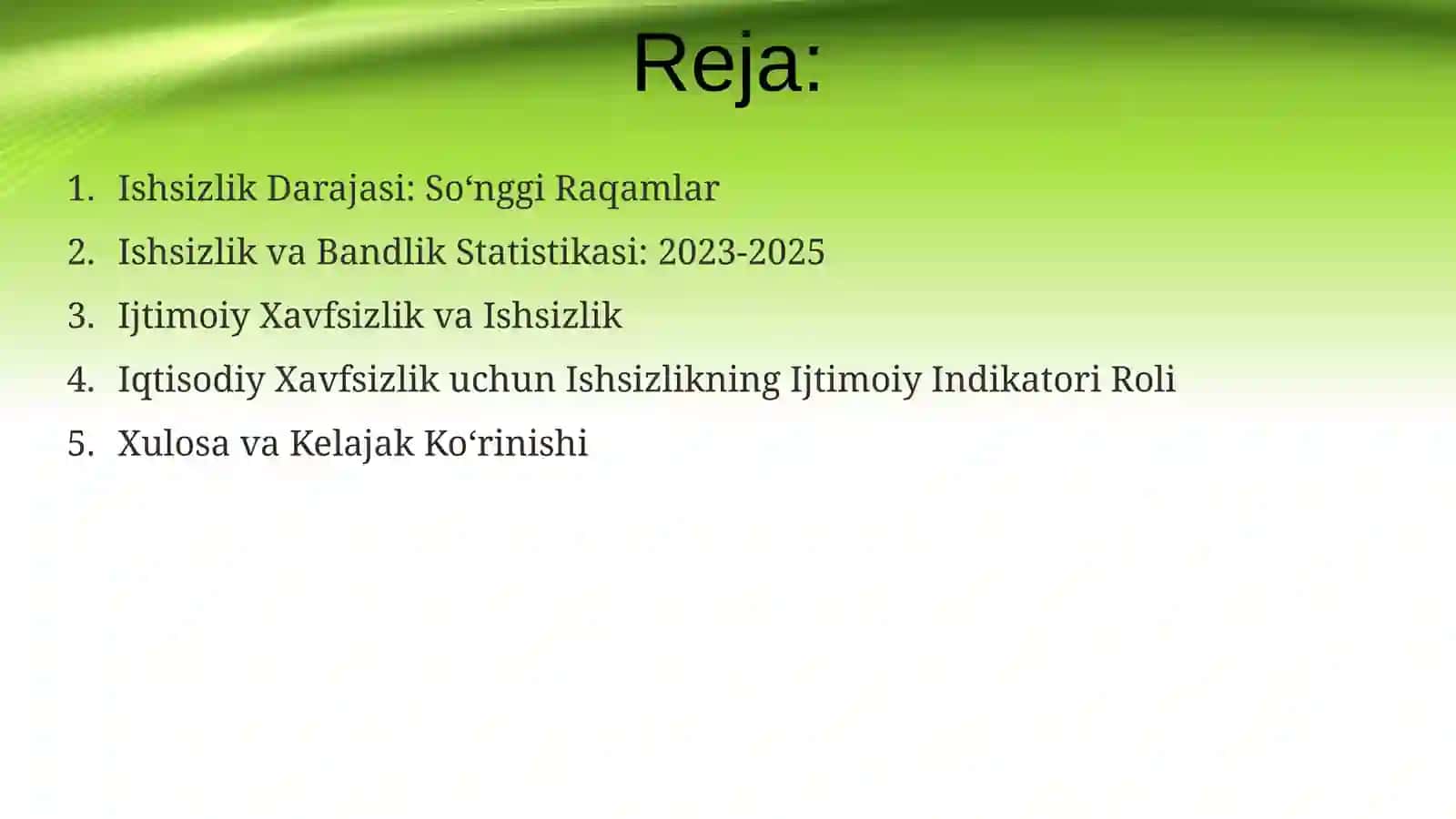 Ishsizlik Iqtisodiy Xavfsizlikning Ijtimoiy Indikatori 3