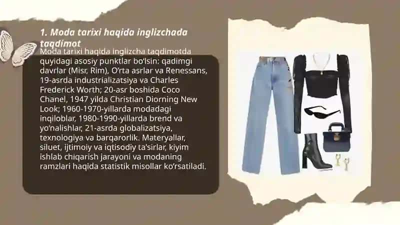 Moda tarixi haqida inglizchada taqdimot 3