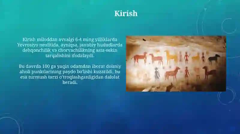 Neolit davri madaniyatlari xususiyatlari 3