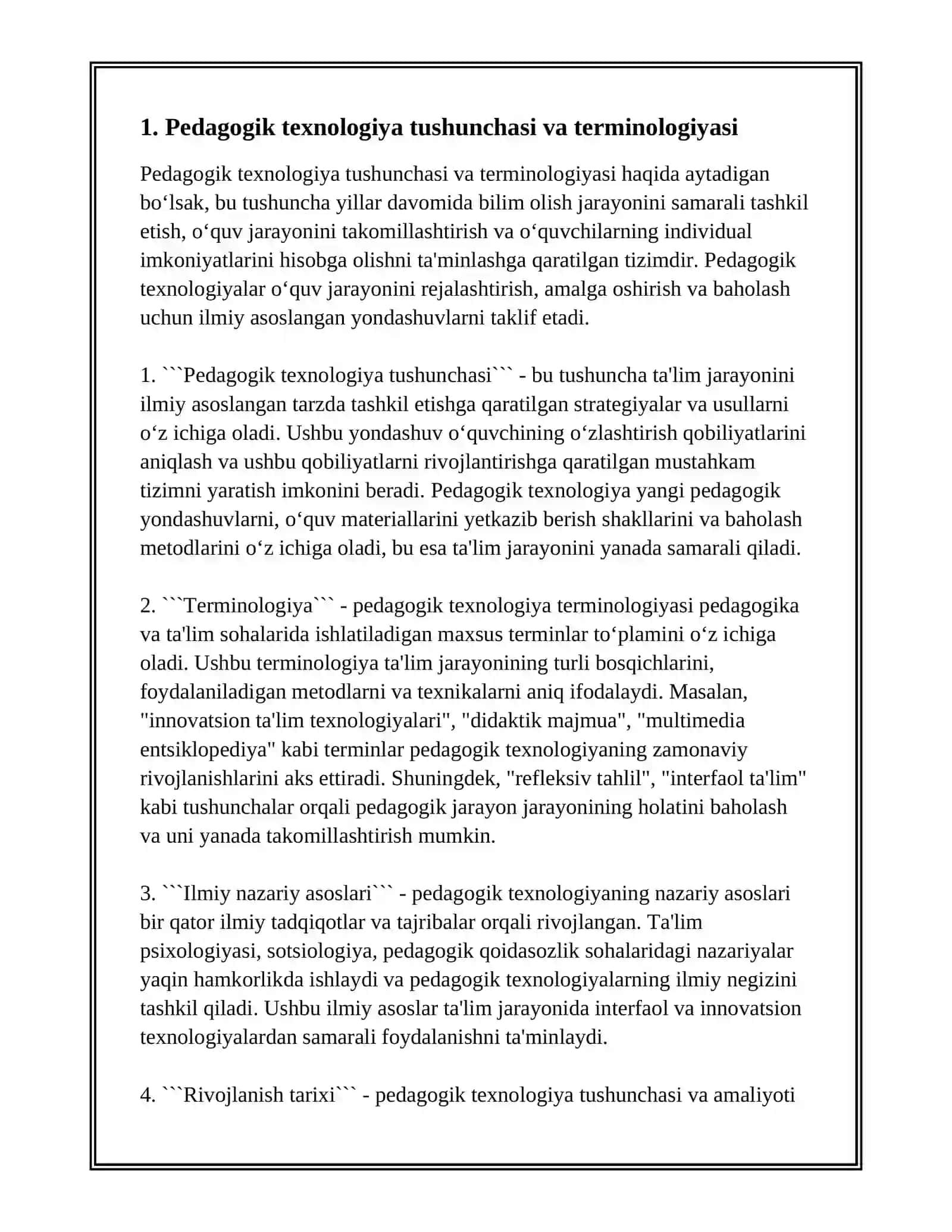 PEDAGOGIK TEXNALOGIYANING ILMIY NAZARIY ASOSLARI VA RIVOJLANISH TERIXI 3