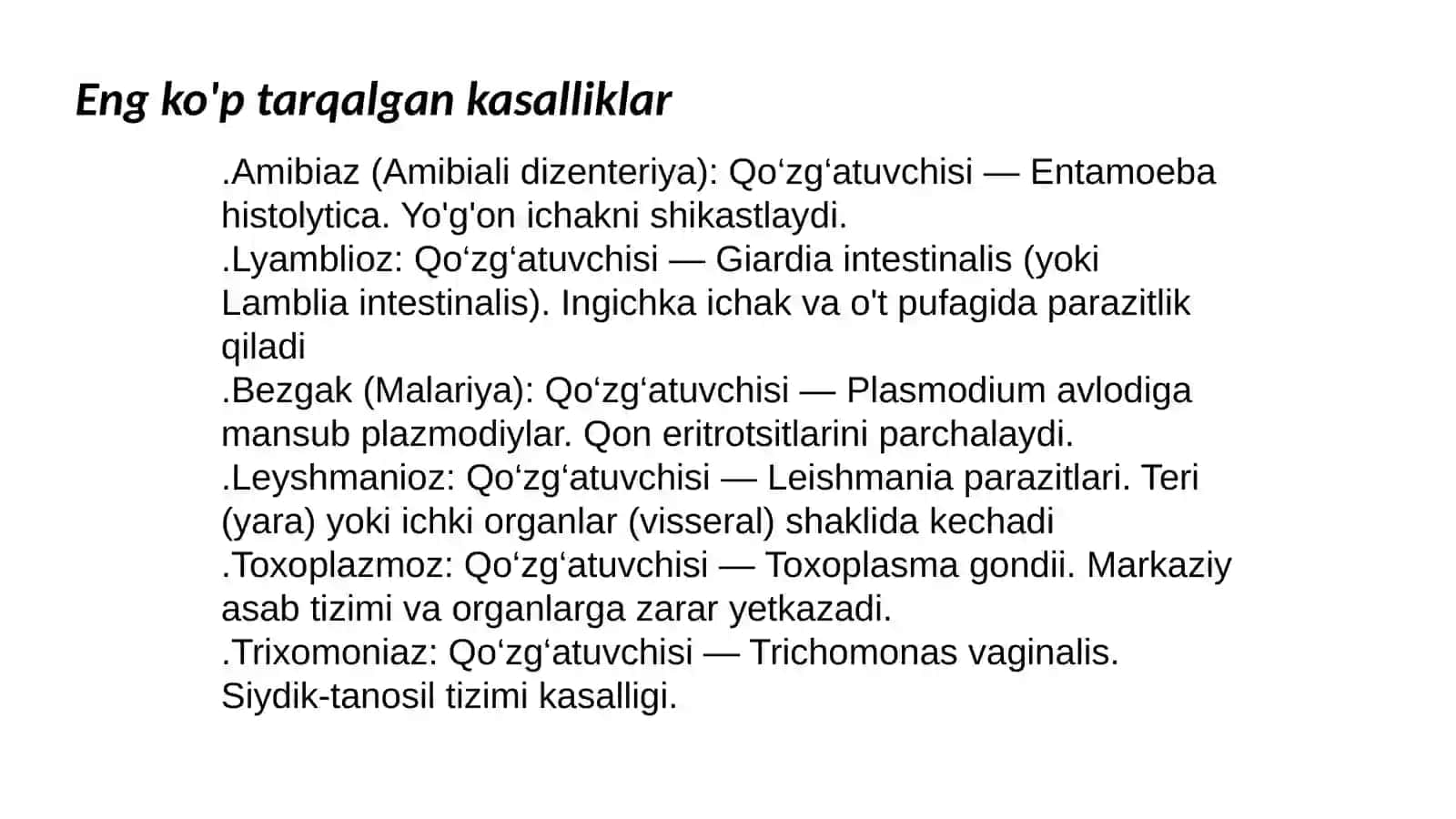 Sodda jonivorlar keltirib chiqaruvchi kasalliklar va ularni laboratoriya diagnostikasi 3