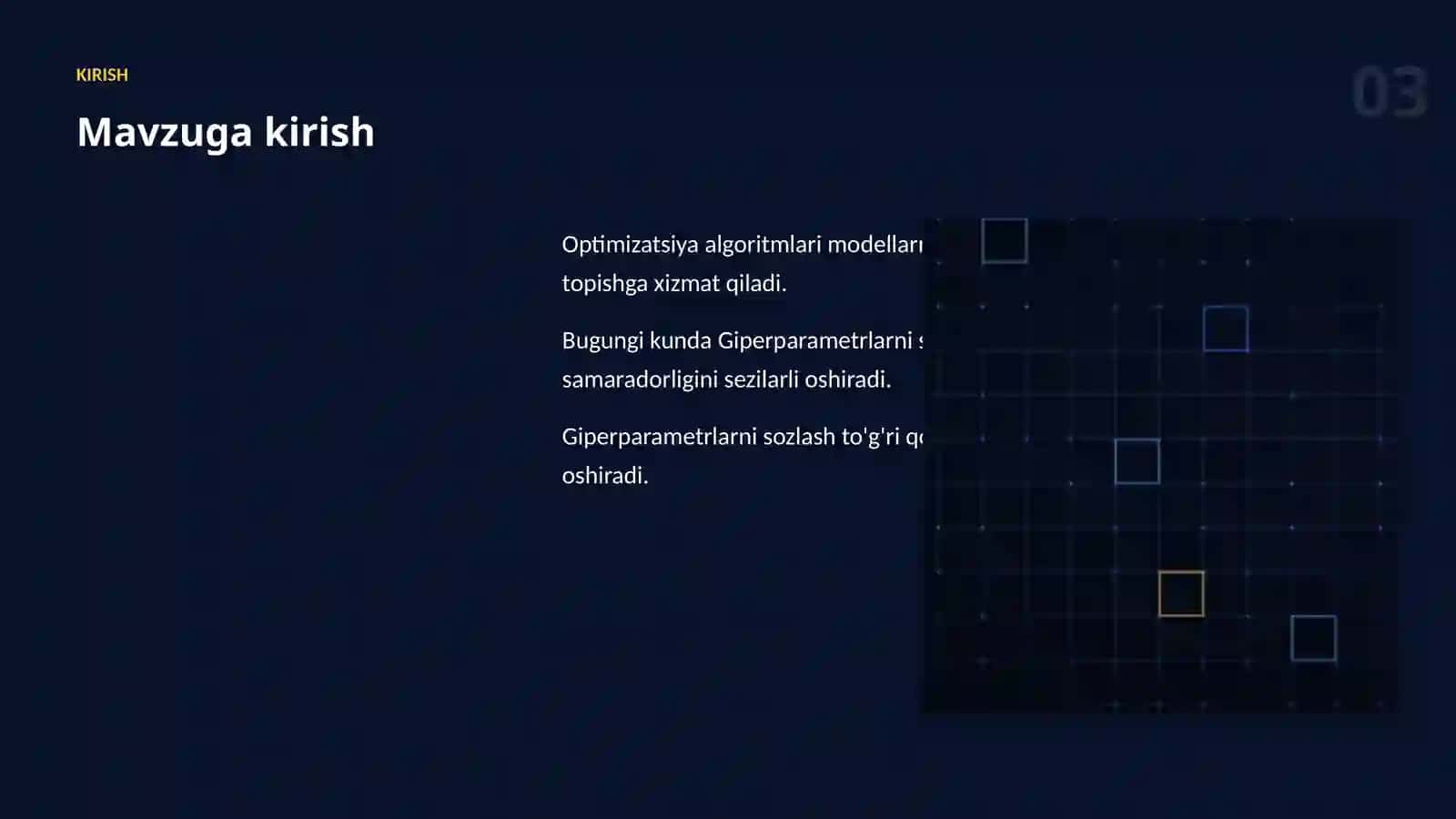 OPTIMIZATSIYA ALGORITMLARI 3