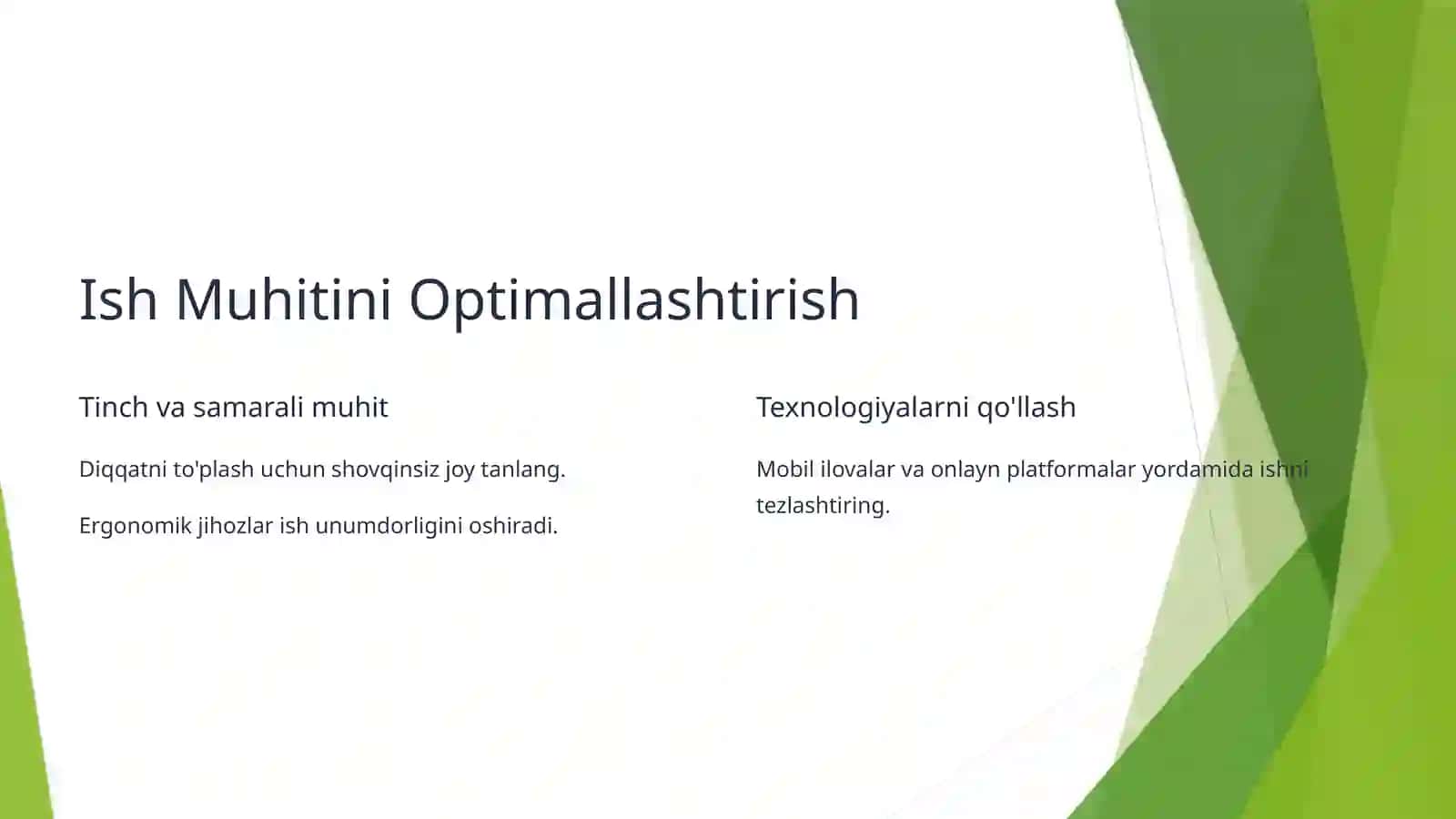 Yakka Tartibdagi Tadbirlik va Hamkorlikni Tashkil Etish 3