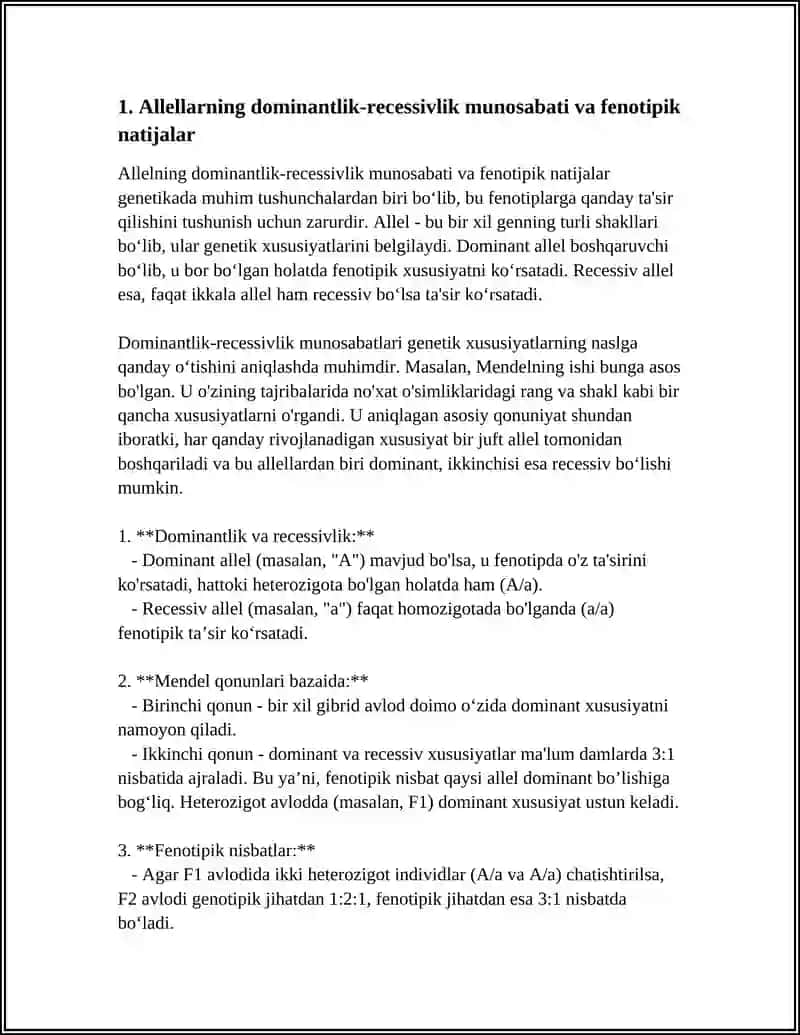 MONODURAGAY CHATISHTIRISH.ALLEL BOʻLGAN GENLARNING OʻZARO TAʼSIRI KŌPALLELIK 3