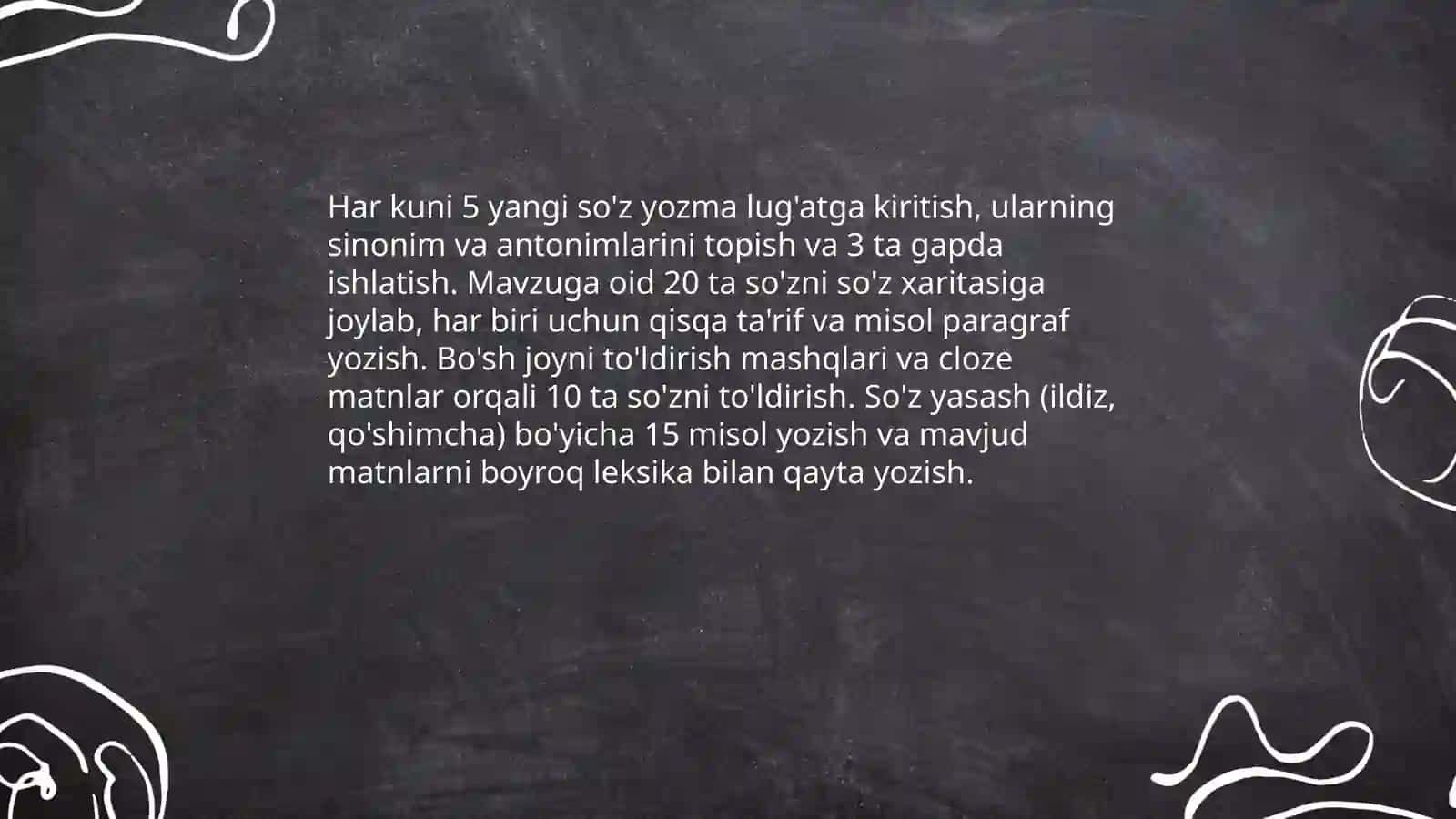 Yozma nutqni rivojlantirish uchun samarali mashqlar 3