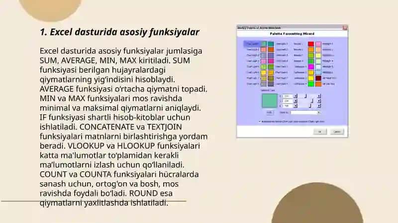 Microsoft Excel dasturida formula va funksiyalar bilan ishlash 3
