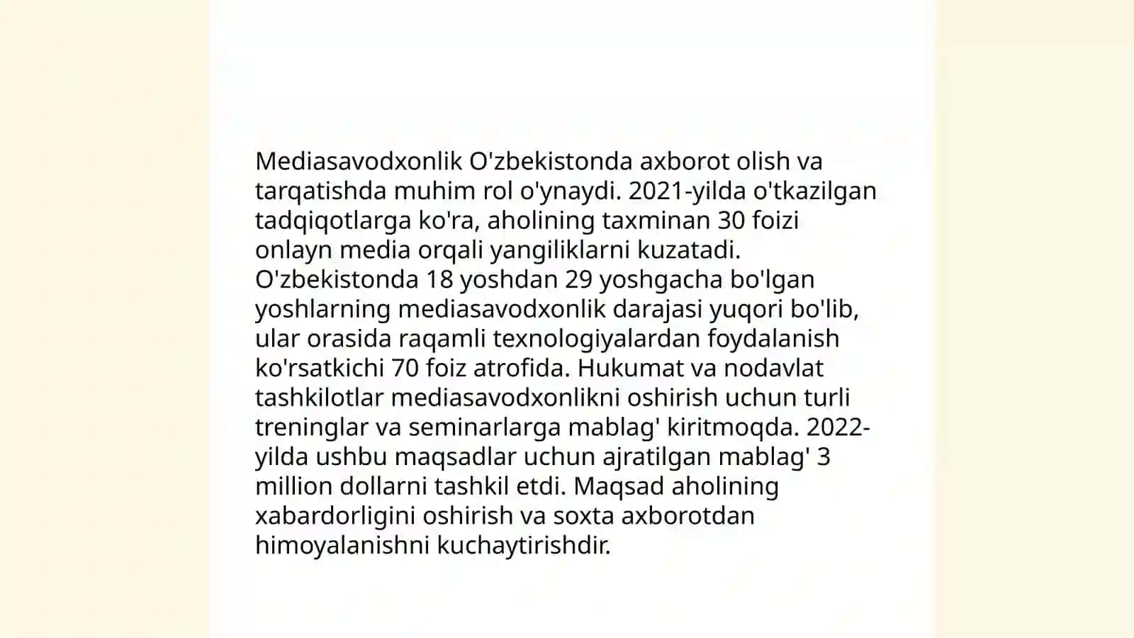 Mediasavodxonlik va axborot madaniyat 3